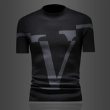 L24312P115不断货长期款短袖羊毛衫针织衫套头毛衣半袖打底衫，男装针织衫/毛衣，电商D207