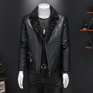 6193 只有L 皮衣外套羊羔毛加棉夹克 P295,男装皮衣,电商D207