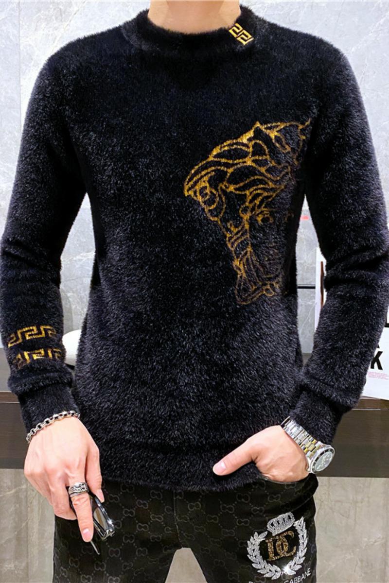 21803莉莉家主推大货水貂绒衫毛衣P135控188有4XL可穿210斤,男装针织衫/毛衣,电商D207