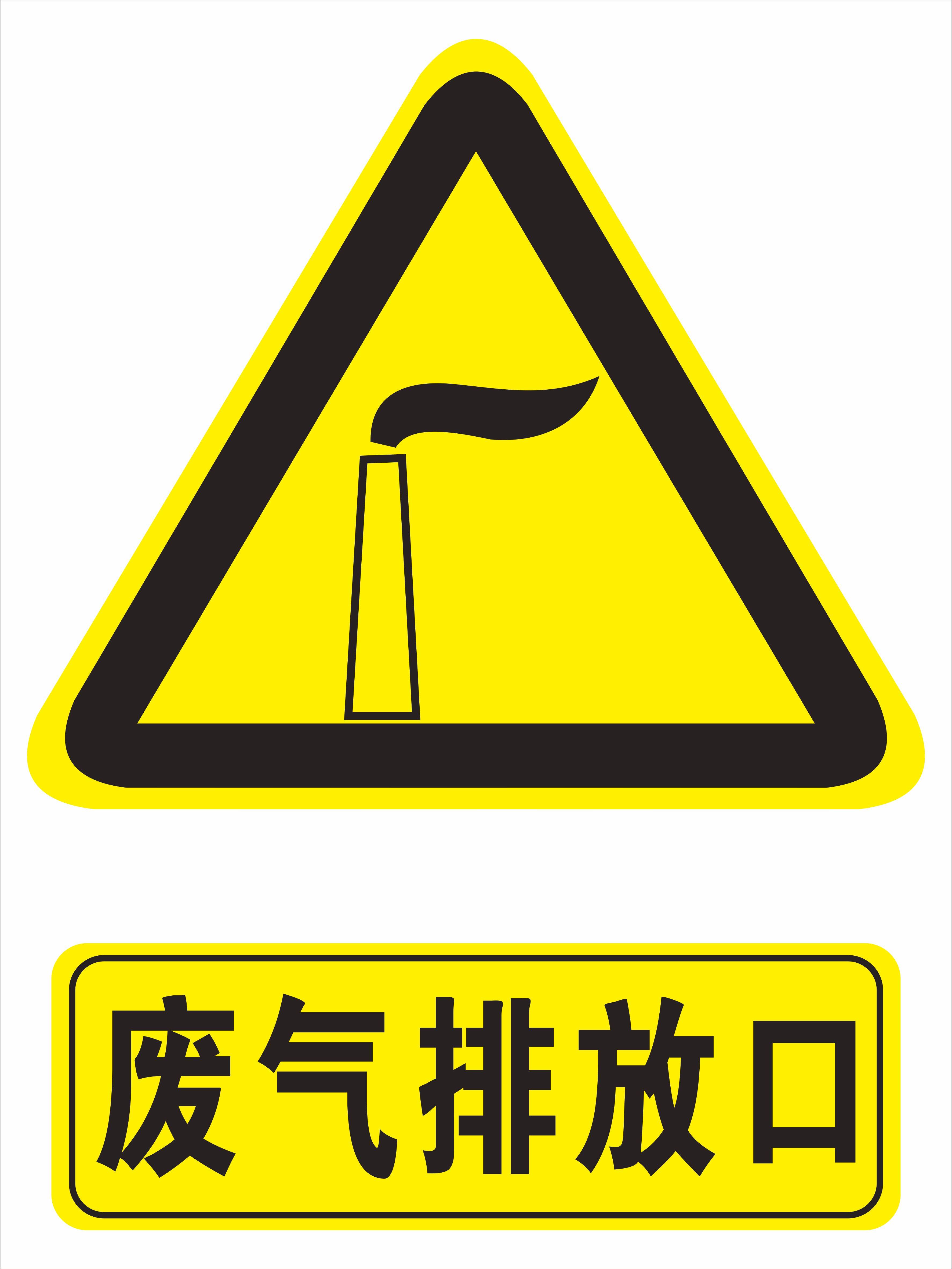 废气排放口 标志牌 环保标示牌废气排放口铝板牌 警示牌 可以定制
