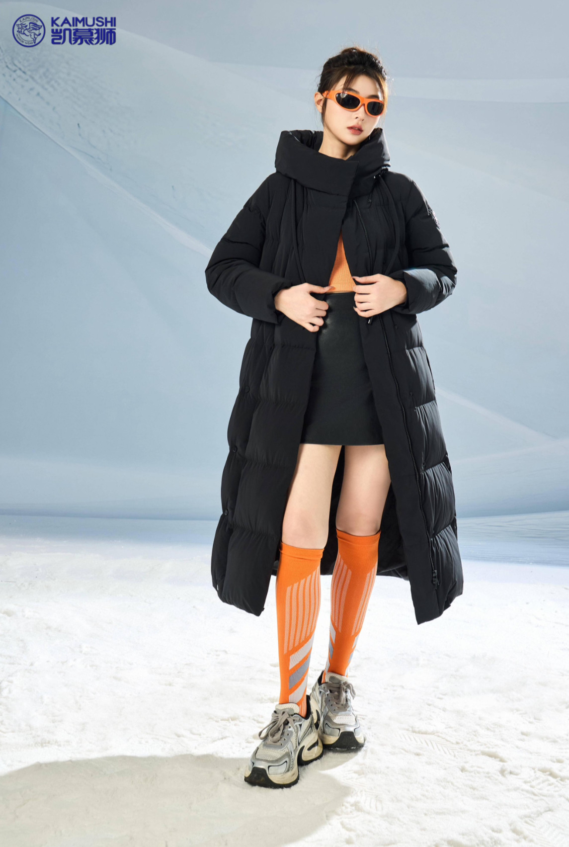 凯慕狮90白鸭绒长款羽绒服女2025冬季新款加厚保暖外套5623