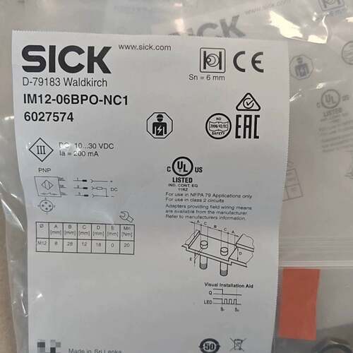 可维修西克电感式接近开关IM12-06BPO-NC1，货号6027议价