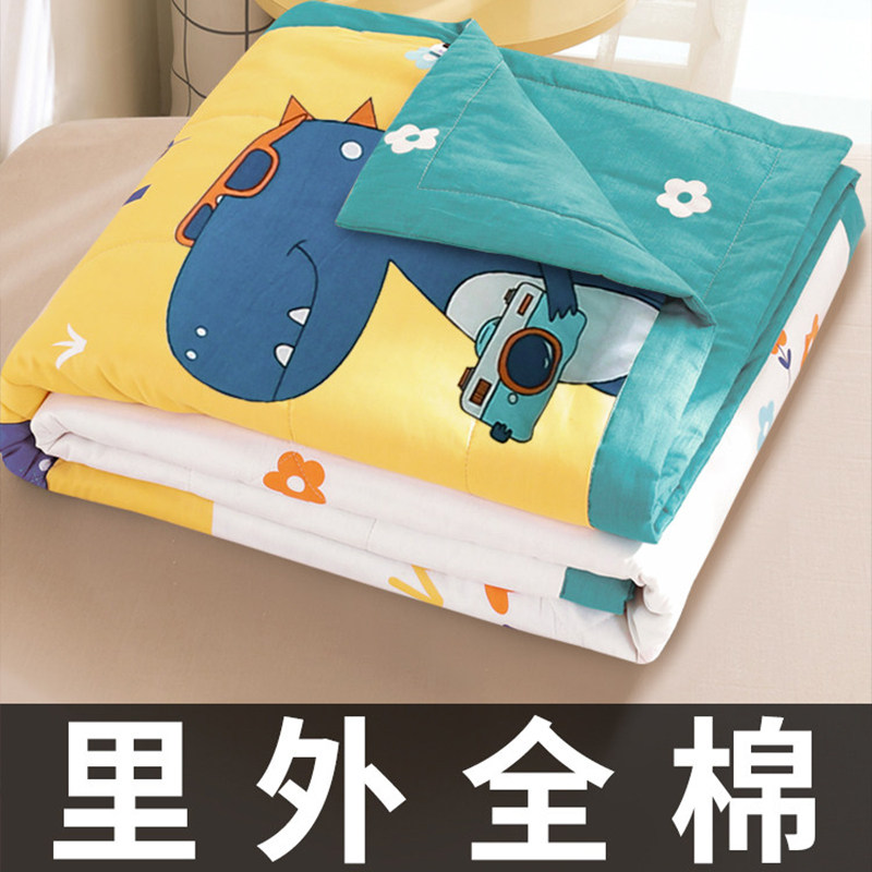 纯棉全棉儿童夏凉被空调被幼儿园专用夏被夏季小被子薄春秋可水洗