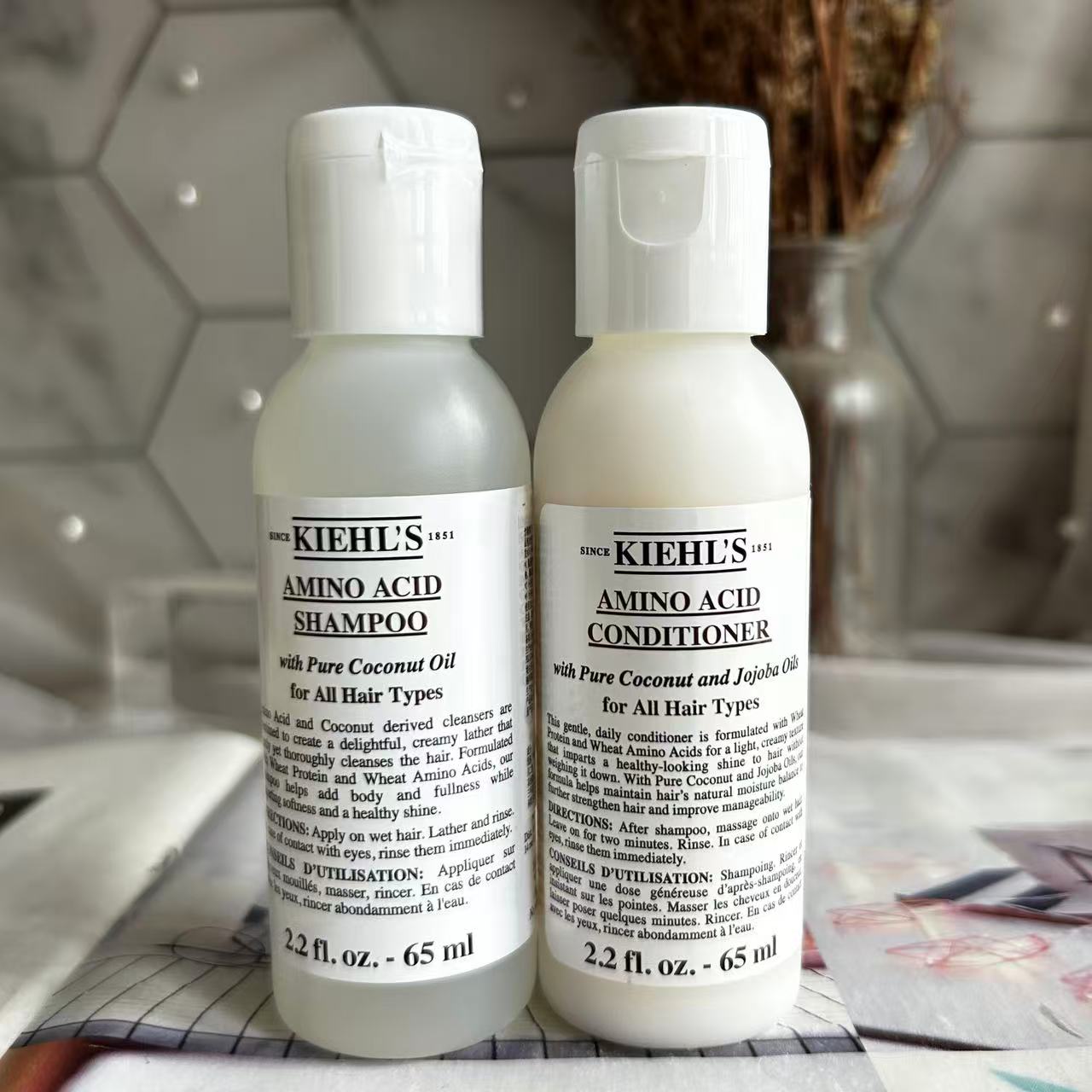 稀缺品科颜氏洗发水65ml+护发素65ml椰香氨基酸啫喱护发乳洗发露