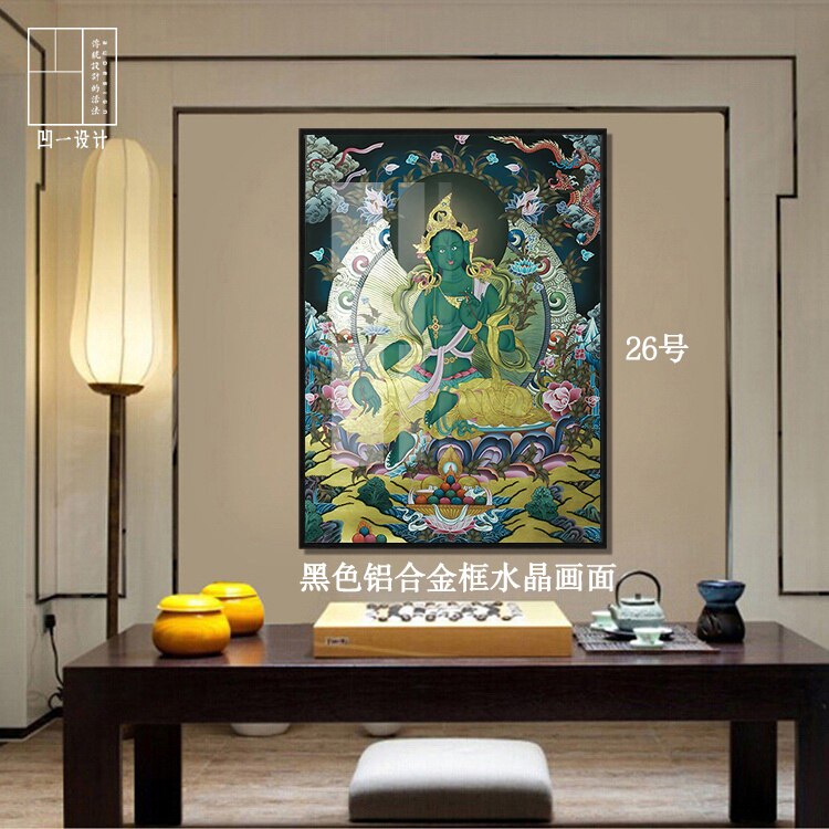 西藏族唐卡金刚萨埵挂画绿度母普贤菩萨装饰画千手观音莲花生佛像