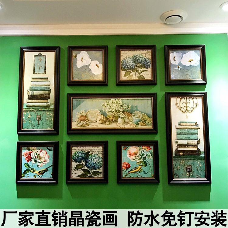 照片墙客厅沙发背景墙装饰画现代欧美式田园风景餐厅酒吧组合挂画图片