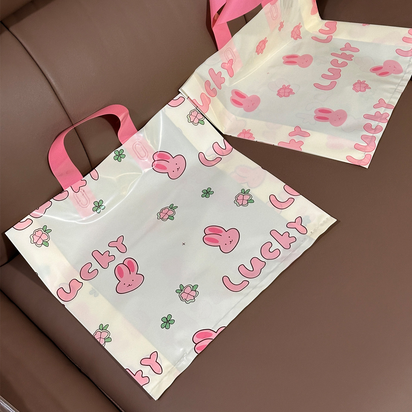 可爱兔子手提袋服装店袋子礼品袋购物包装袋加厚小清新袋童装胶袋