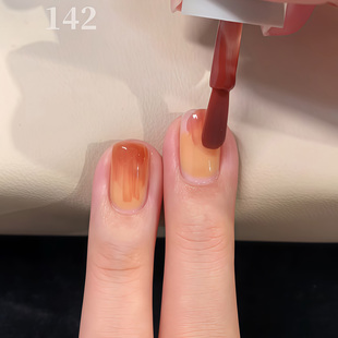 2025新款 芒種 好適合夏天 橙色暈染 指甲油免烤可撕腳趾美甲女