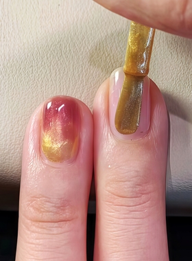 琥珀玫瑰金红色美甲！twomoons指甲油女免烤速干安全无毒可撕水性