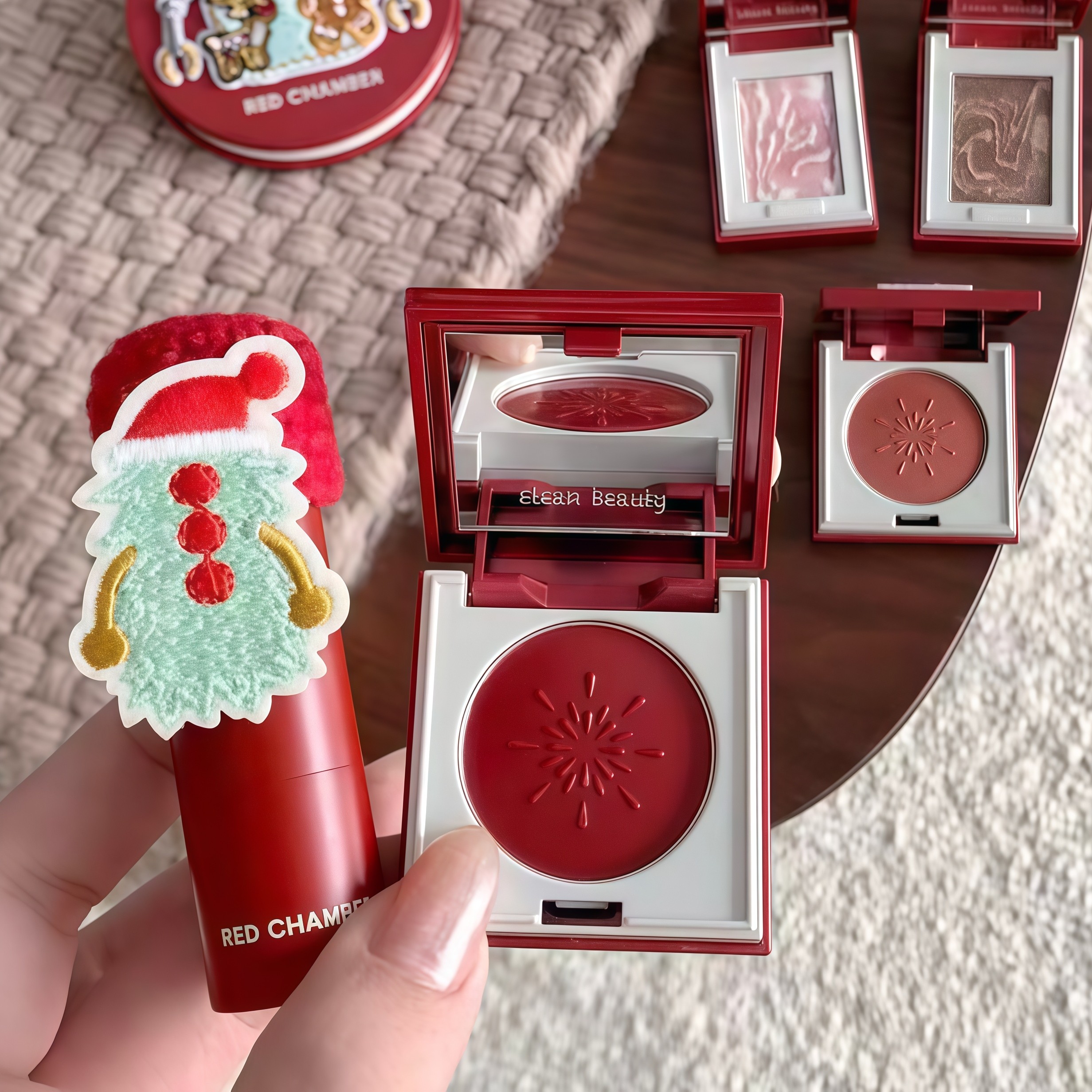圣诞限定！RC多用膏腮红膏泥间纯会智水光口红眼影朱栈redchamber