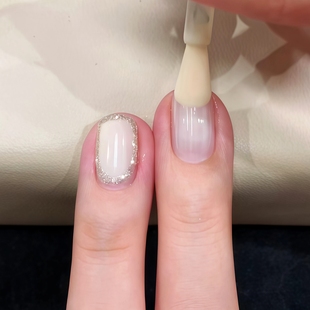 指甲油免烤快干持久脚趾白开水 2025新款 夏日温柔 冰透白色美甲