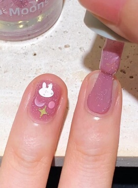 香芋色小兔太可爱咯！Twomoons美甲指甲油2026新款免烤快干可撕拉