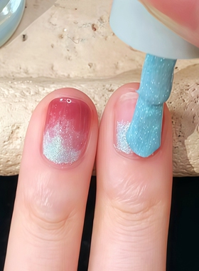 北欧神话 粉蓝晕染好温柔！twomoons指甲油2026新款免烤速干安全