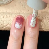 美甲指甲油新款 草莓蛋糕 双拼红白色 免烤快干持久安全无毒可撕