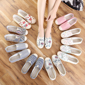 北京老布鞋 春新款 女 子平底帆布鞋 女百搭休闲鞋 韩版 一脚蹬懒人单鞋