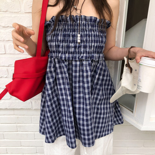 复古高腰两穿设计感学院风格子半身裙新款少女风百搭A摆梭织裙女