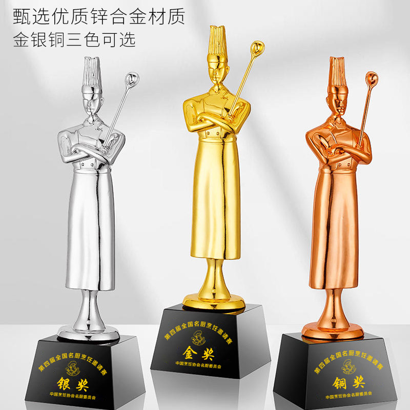金勺子奖厨师奖杯食品牌匾