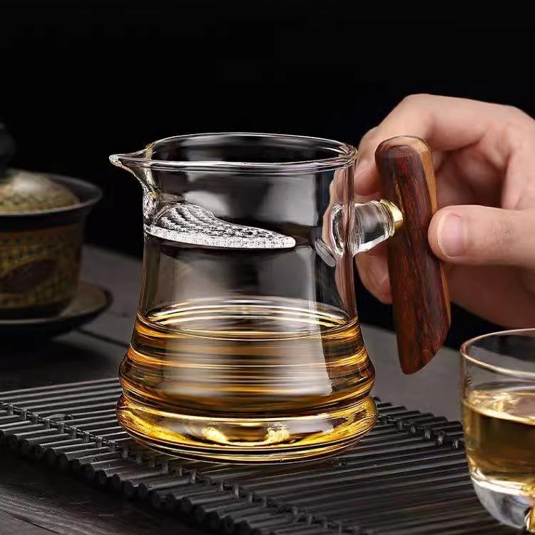 月牙公道杯玻璃高档带茶漏过滤网