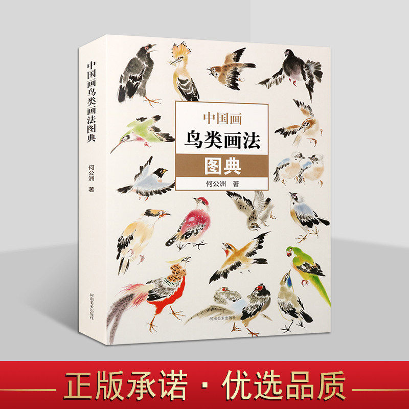 中国画鸟类画法图典 何公洲著 中国国画绘画技法现代动物写意画法动态描摹附赠鸟类视频写真图片 河南美术出版社