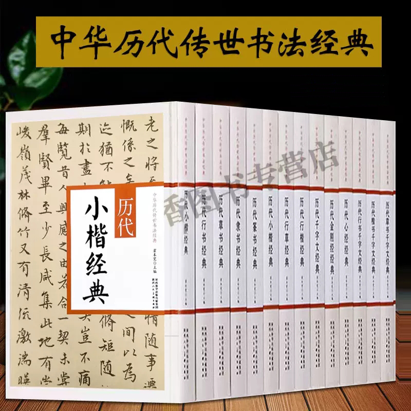 中华历代书法经典小楷书行书篆书隶书草书字帖法帖精装全套13册中国传世书法字帖临摹千字文字典陕西人民美术出版社正版书籍
