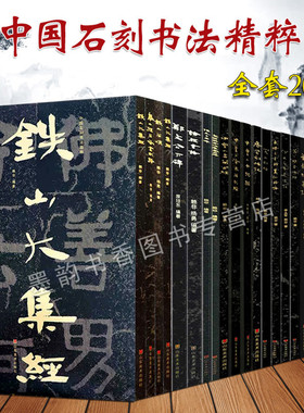 中国石刻书法精粹全套20册8开高清大字摩崖石刻铁山大集铁山石颂冈山入楞伽经尖山刻经四山隶楷碑帖拓印书法经典临摹习山东美术