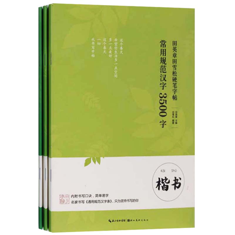 正版 田英章田雪松硬笔字帖系列 常用规范汉字3500字（共3册）楷书行楷楷行双体 湖北美术出版社