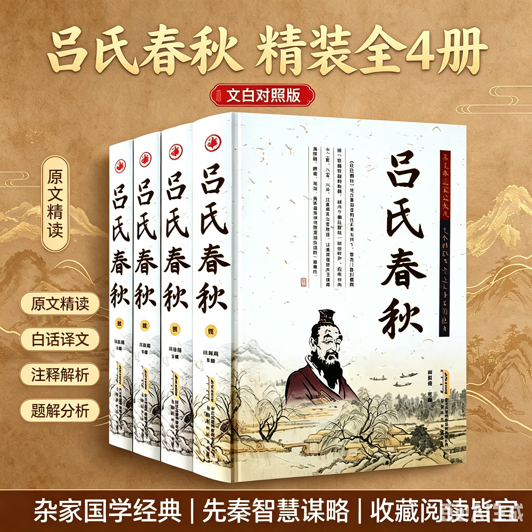 吕氏春秋精装全集4册原著足本