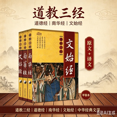 道德经+南华经+文始经(全套3册)道教三经原著原文注释全译文白话图文本中国国学文化经典书籍道家思想研究中国社会出版社