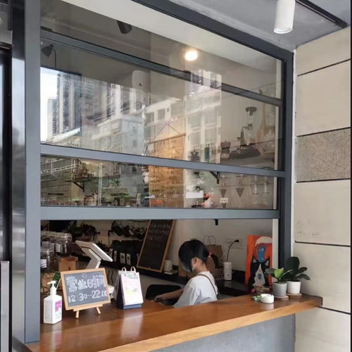 定制网红咖啡店铝合金上下提升窗