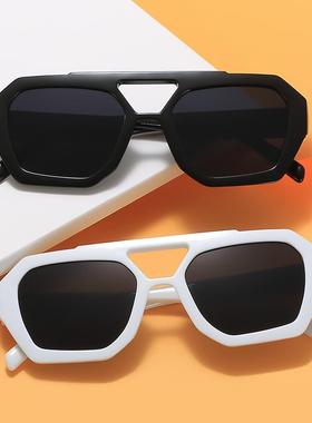 跨境欧美双梁不规则太阳镜