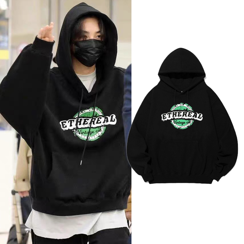 加绒春秋宽松纯棉潮人