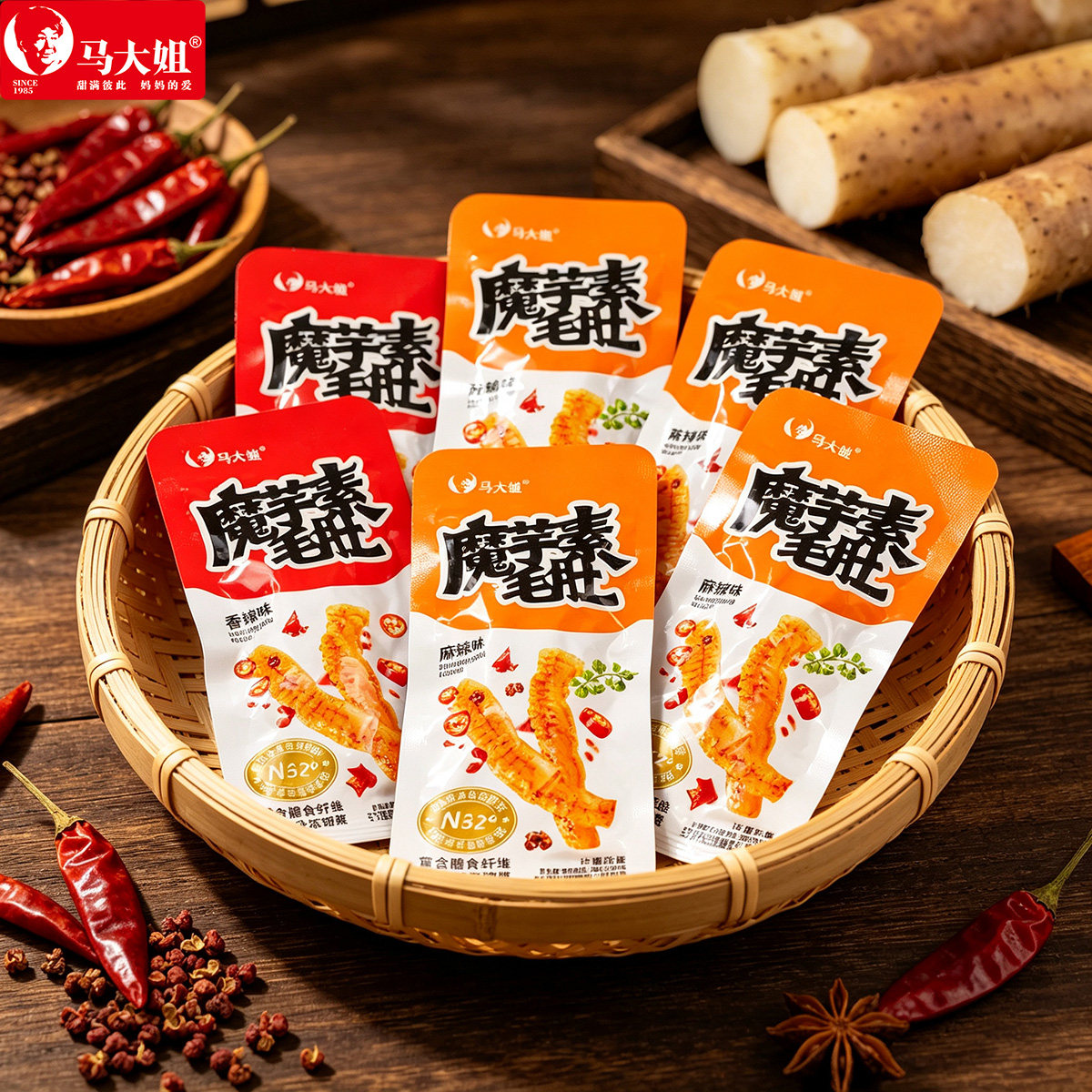 马大姐魔芋素毛肚香辣麻辣味魔芋爽小包装即食解馋休闲零食散装