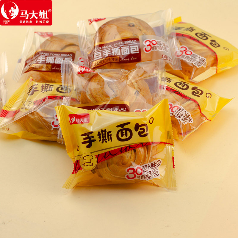 马大姐手撕面包500g原味红豆味图片