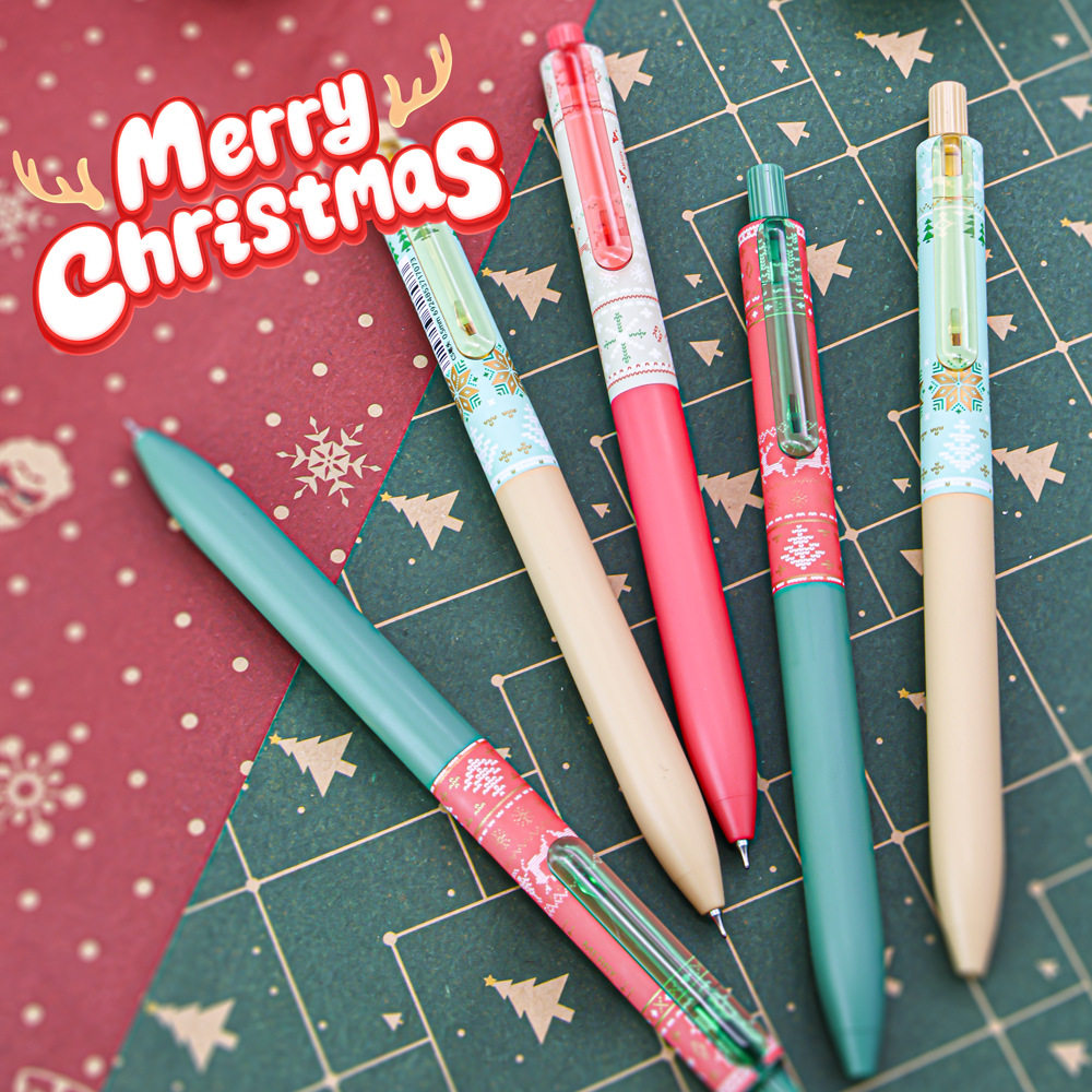 东米圣诞限定中性笔静音速干CS双珠0.5学生按动中性笔黑色刷题笔