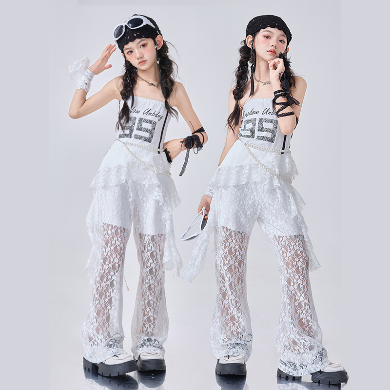 女童爵士舞服装潮酷时髦女孩jazz演出服少儿夏季洋气炸街街舞套装