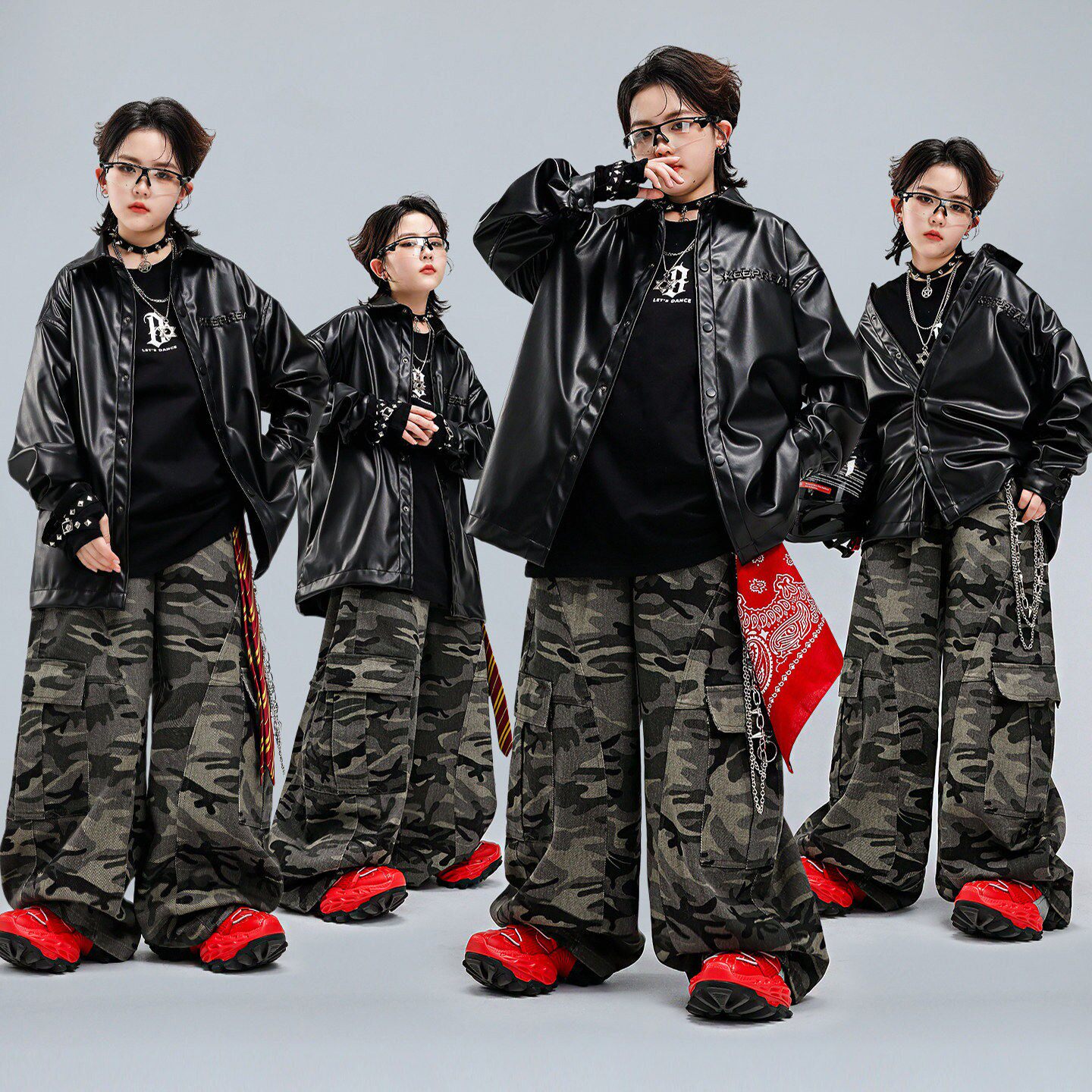 街舞儿童潮服男女童套装酷帅舞蹈演出服嘻哈架子鼓爵士舞表演服装