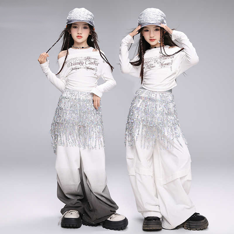 爵士舞服装女童韩版jazz辣妹装少儿时髦潮酷表演出服街舞儿童潮服