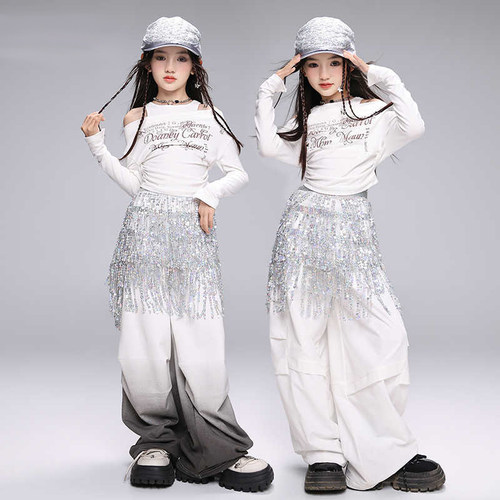 爵士舞服装女童韩版jazz辣妹装少儿时髦潮酷表演出服街舞儿童潮服
