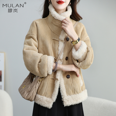 短款机车羊剪绒皮毛一体皮草外套