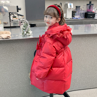 带帽女保暖4岁羽绒棉内胆棉袄/棉服