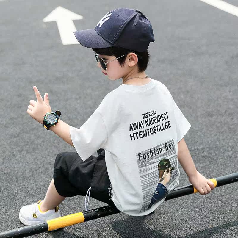 男中大童小孩微胖子朋友的衣服2019年款新版夏裝韓版潮流帥氣寬松在類目 童裝/嬰兒裝/親子裝, 套裝中 - 來自Buy2taobao.com提供專業的淘寶代購服務