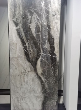 1200*2700 2400亮面溥岩板唐古海灰连纹对纹客餐厅过道地砖墙砖