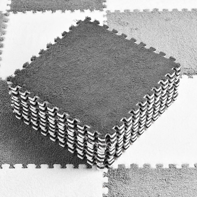 毛毛地毯卧室ins风少女房间床下床边地垫大面积全铺满铺方块拼接