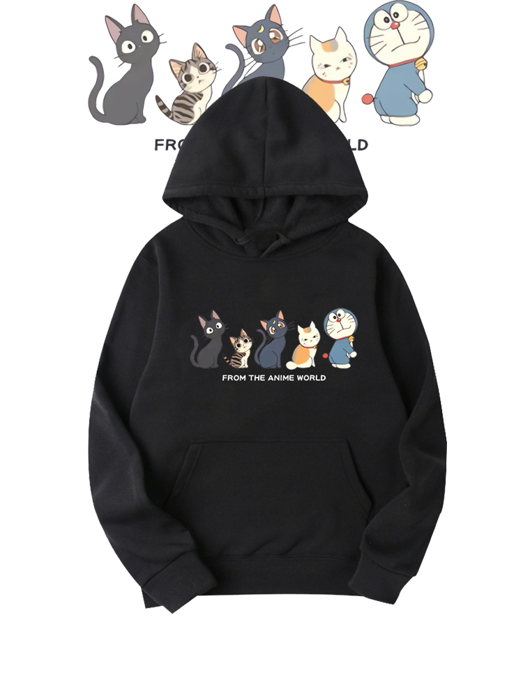 联名印花宽松连帽卫衣