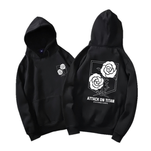 进击的巨人调查兵团宪兵团驻屯兵团自由之翼带帽套头卫衣男女情侣