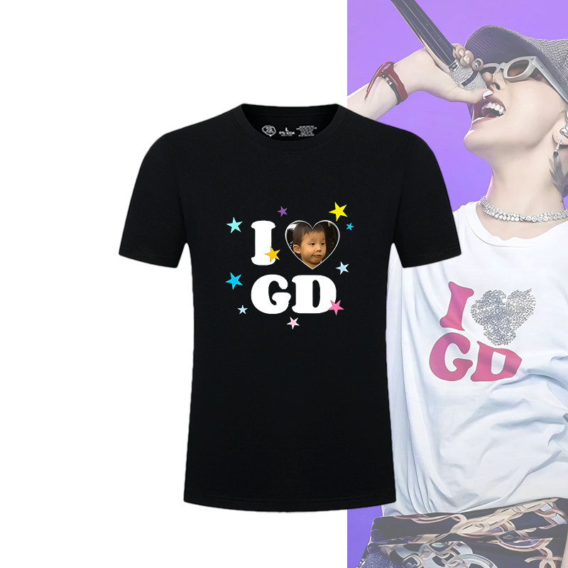 GD权志龙演唱会应援周边印花短袖T恤男女纯棉夏季半袖上衣服定制
