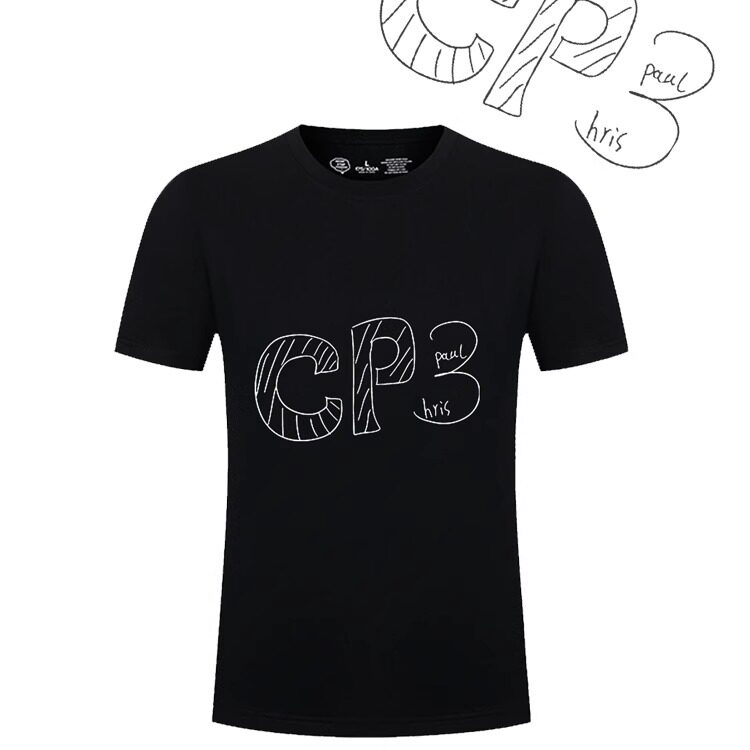 克里斯保罗CP3印花t恤短袖马刺队篮球休闲运动宽松纯棉男女半袖衫
