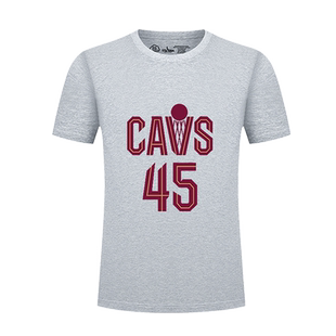 骑士队米切尔45号印花短袖t恤篮球运动训练服潮流休闲宽松球衣服