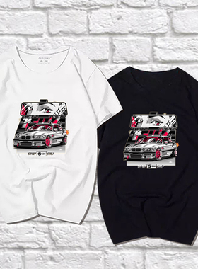 原宿风短袖t恤男 性能改装部门Mpower 情怀改装E36半袖上衣服棉潮