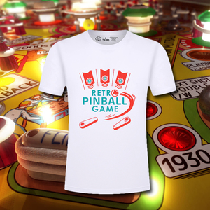 RETR PINBALL GAME 日系字母印花弹珠游戏男女短袖T恤宽松纯棉夏